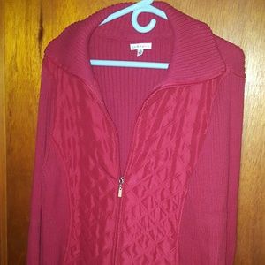 Croft&Barrow Red Quilted Sweater Jacket